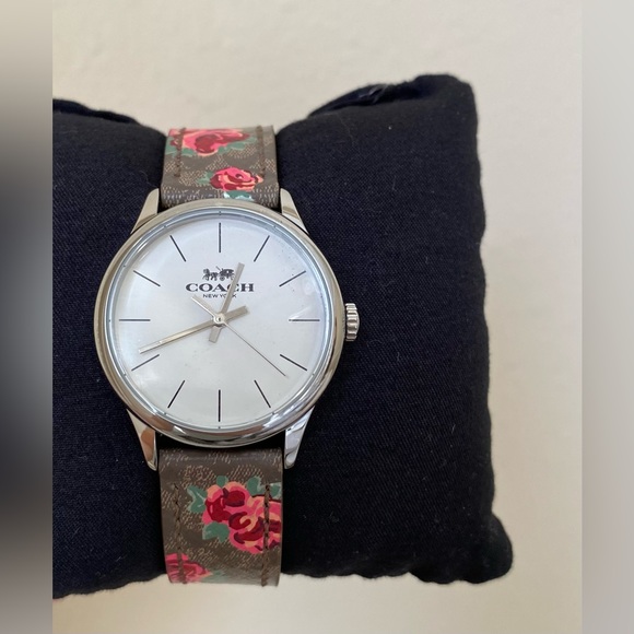 NWT WOMEN COACH FLORAL LEATHER WATCH - Picture 3 of 11
